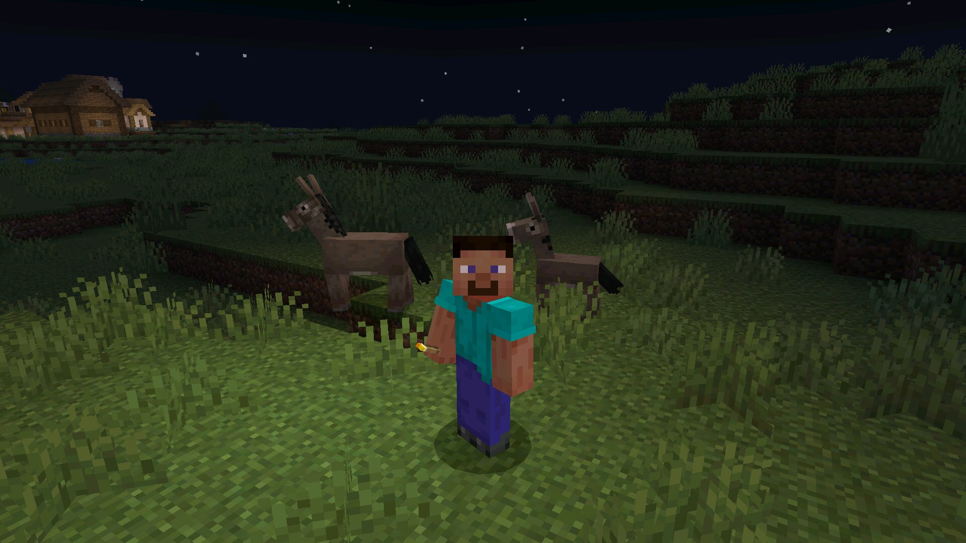 Стив из Мода на Свет от Факела в Руке в Minecraft PE Стив из Мода на Свет от Факела в Руке в Майнкрафт ПЕ