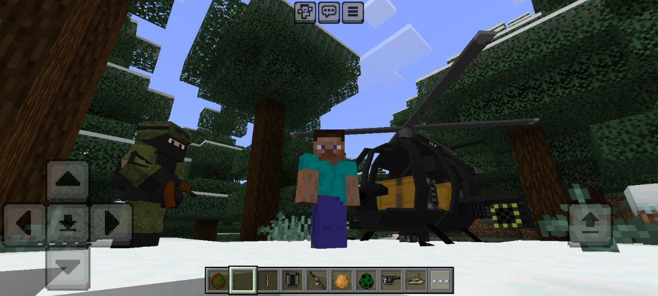 Вертолет из Мода на Советских Военных в Minecraft Bedrock