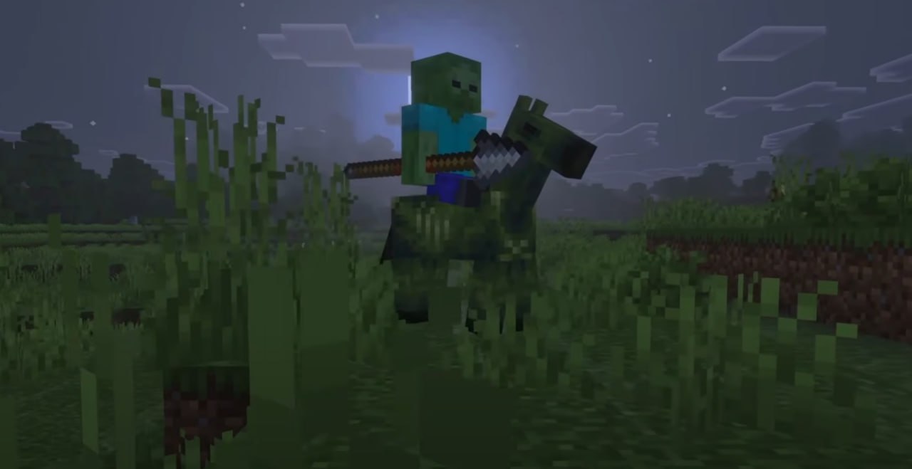 Зомби всадник в Minecraft 1.22.0 Зомби всадник в Майнкрафт 1.22.0