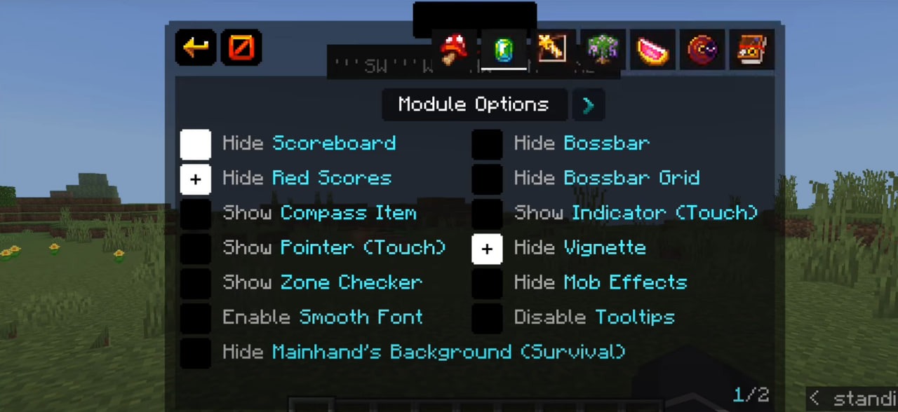 HUD из Мода UI в Майнкрафт ПЕ