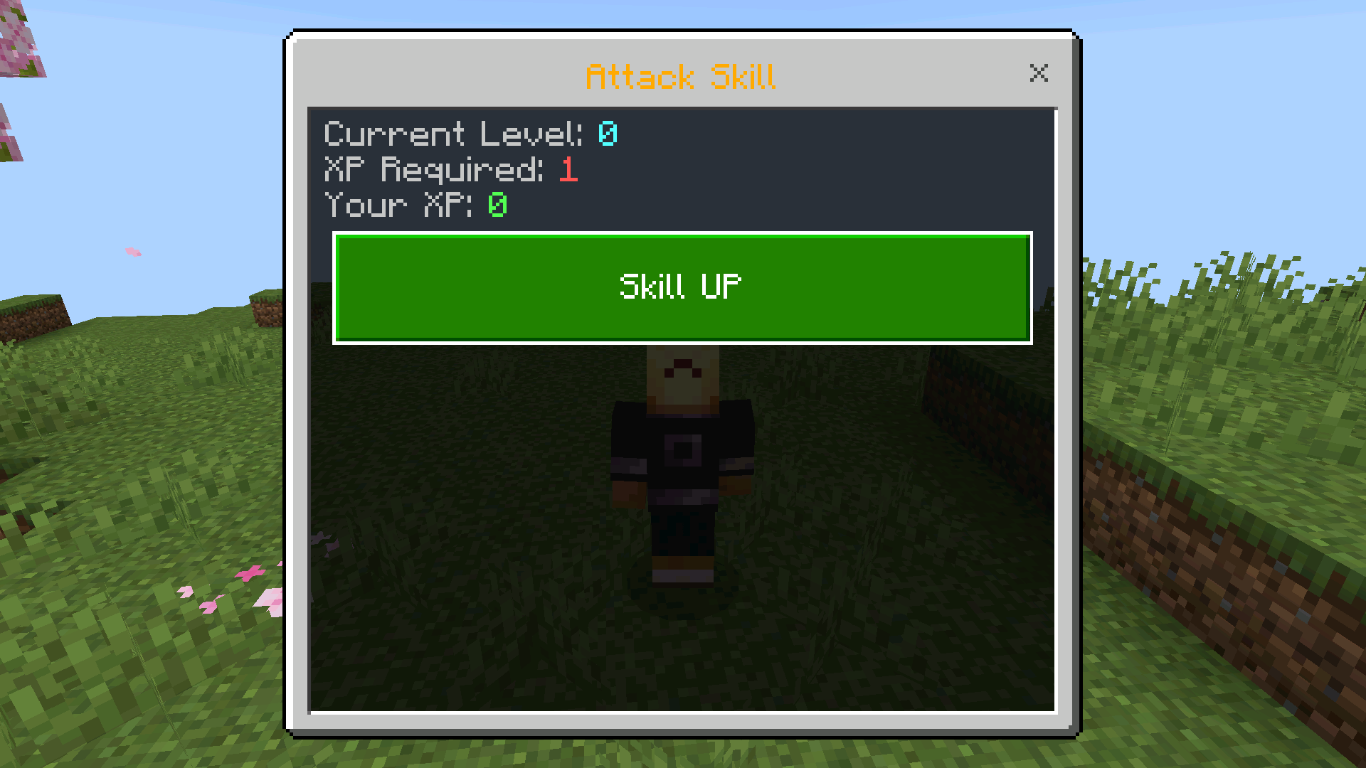 Повышение уровня из мода Skills Leveling в Майнкрафт ПЕ