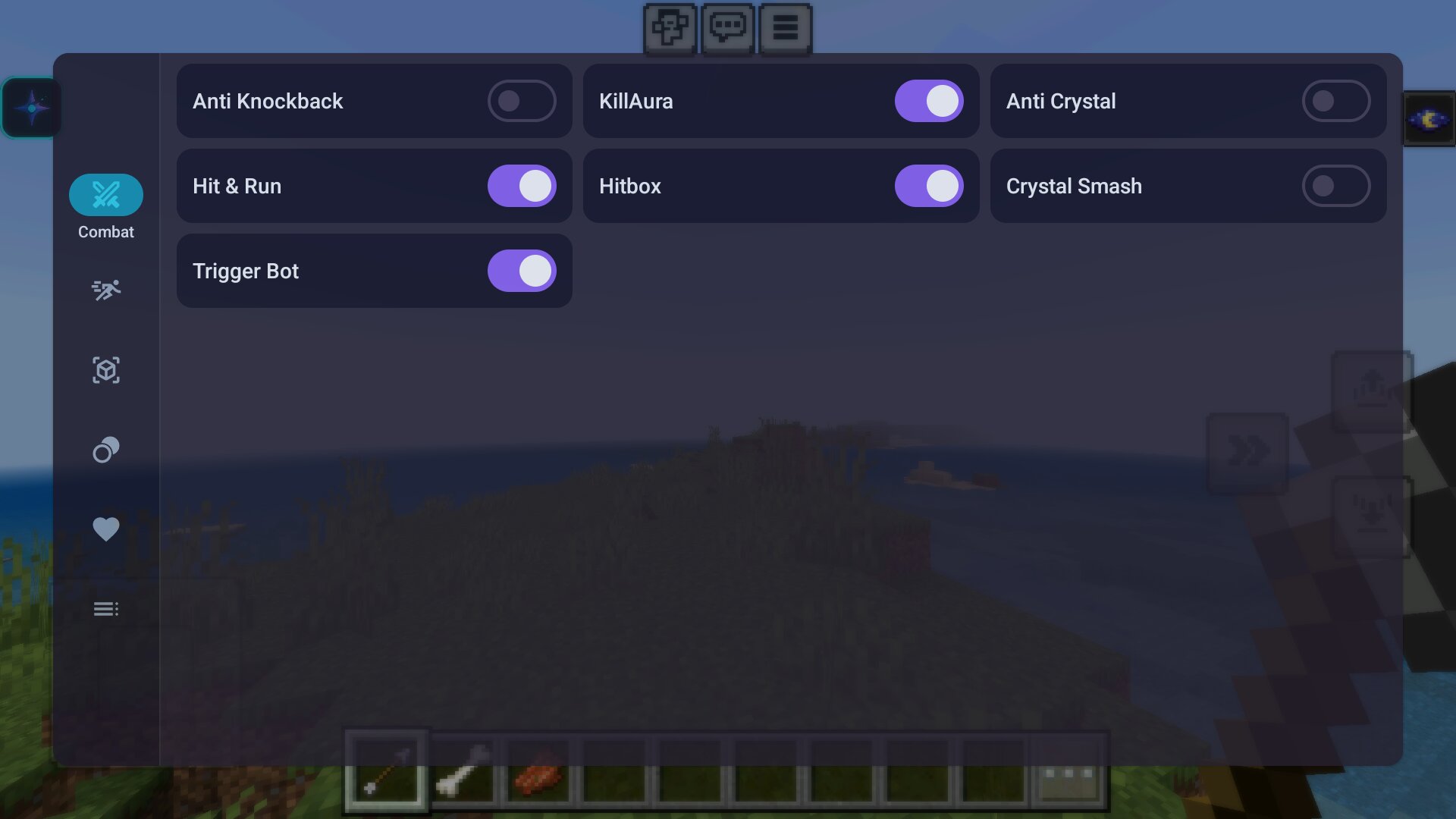Аимбот из чита на аим в Майнкрафт ПЕ