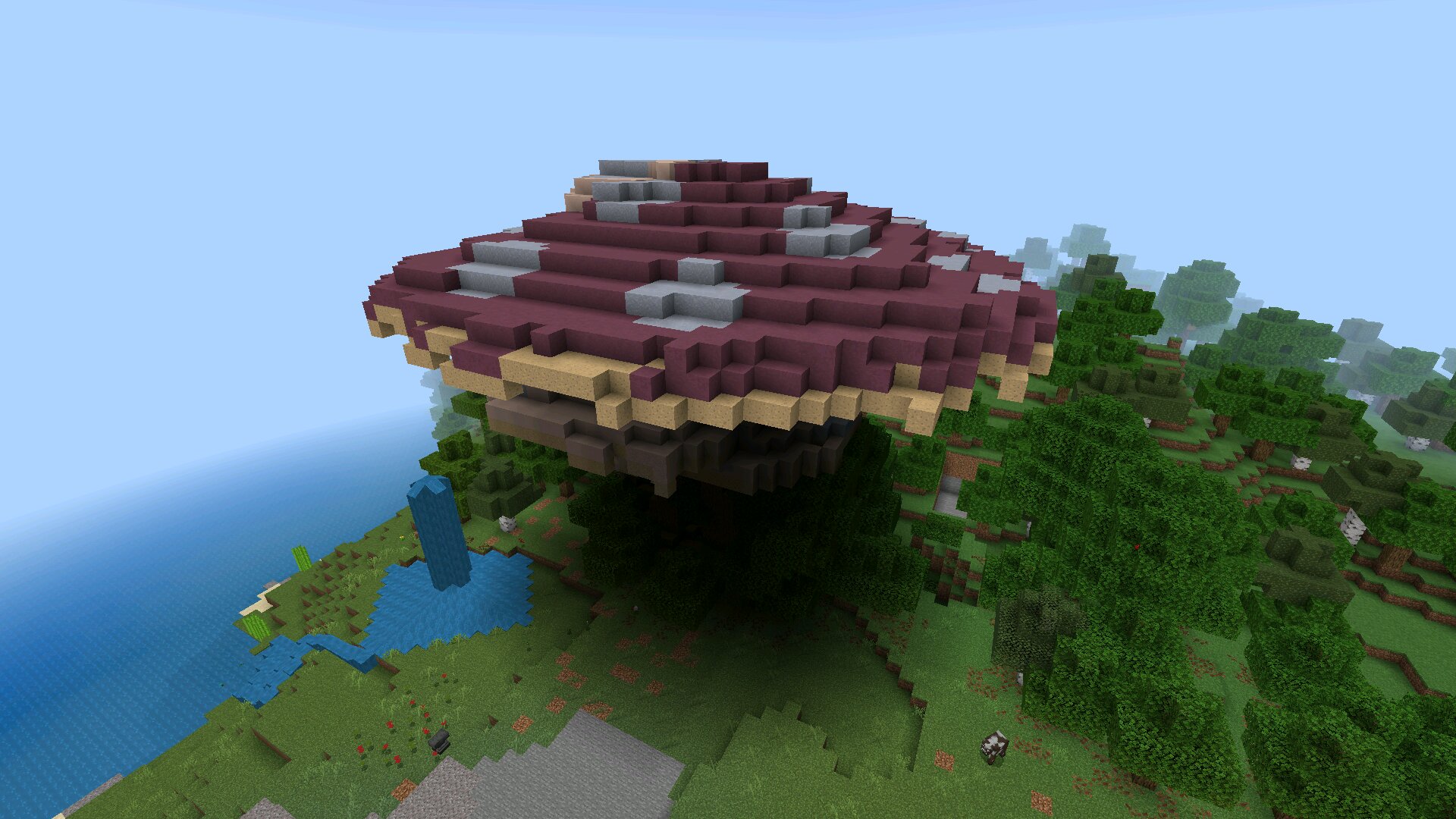 Дерево гриб из чита на строительство в Майнкрафт ПЕ