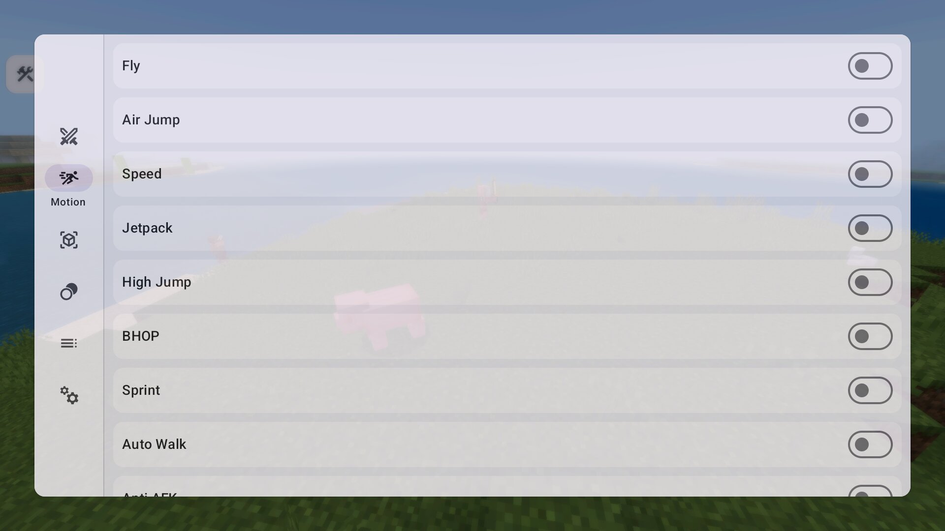 Движение из клиента на визуал в Майнкрафт ПЕ