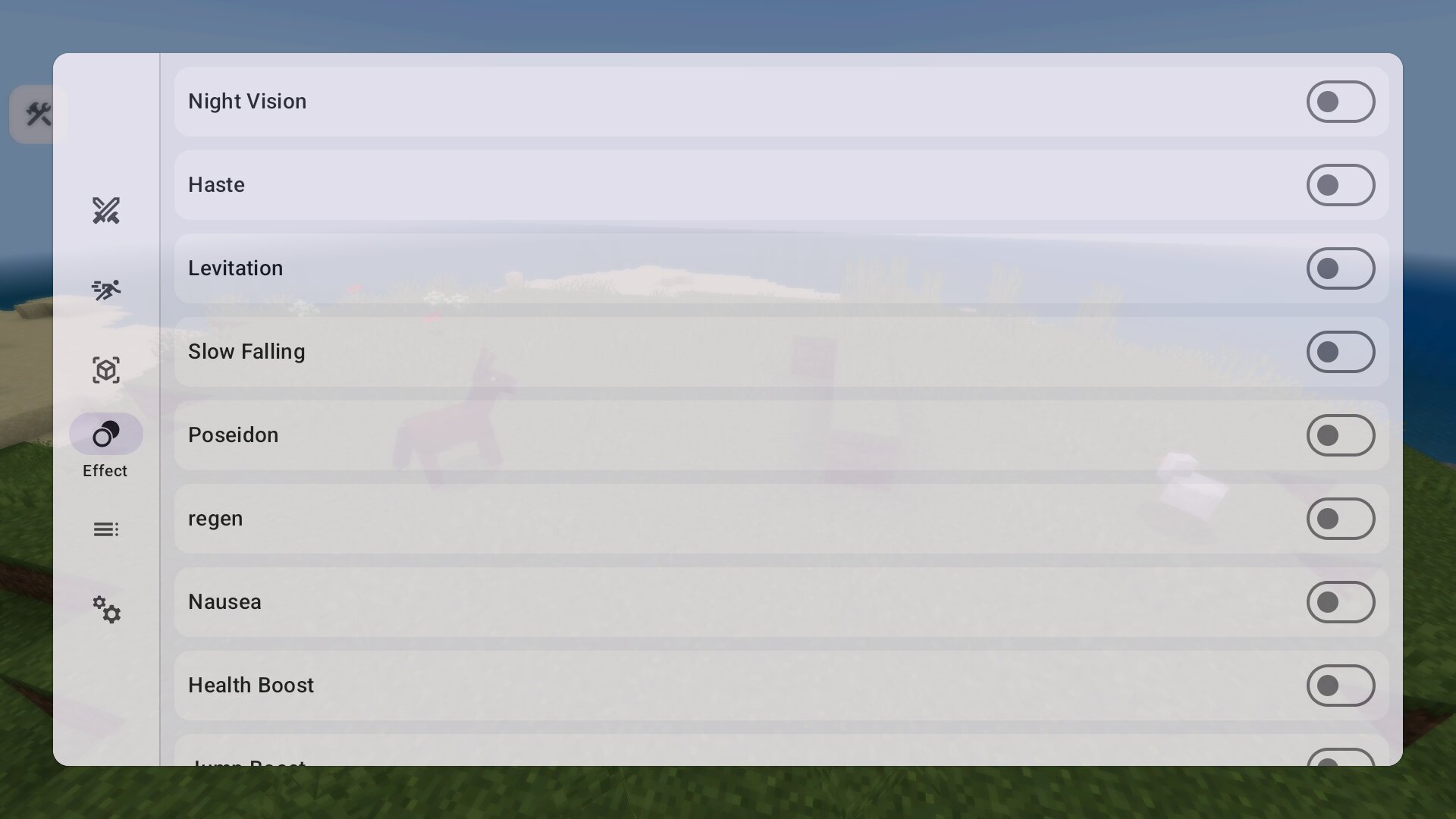 Эффекты из клиента на визуал в Майнкрафт ПЕ