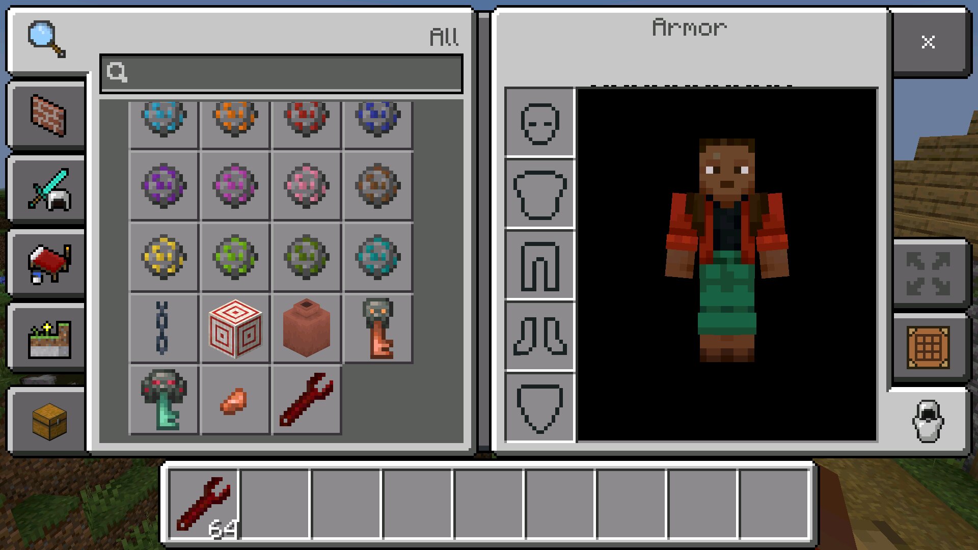 Инструмент из чита на строительство в Майнкрафт ПЕ