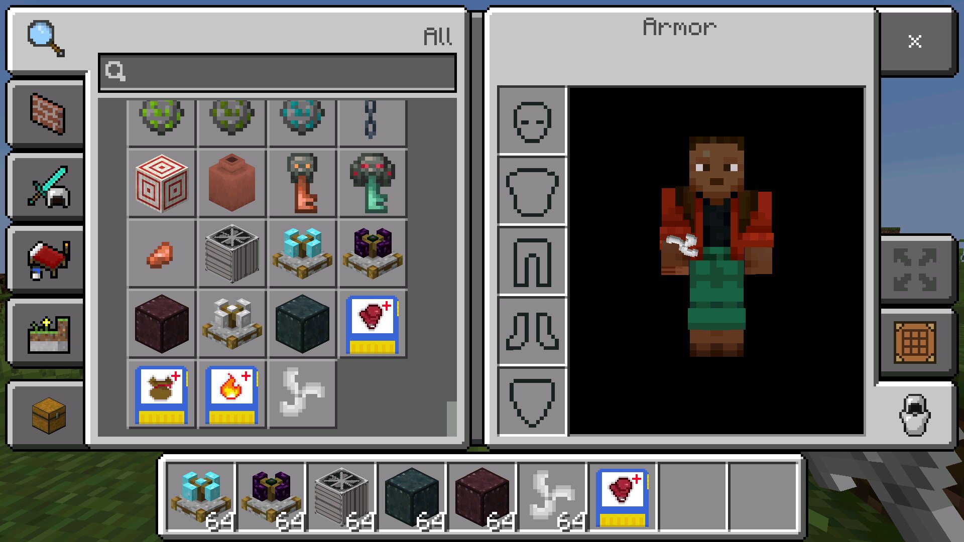Инвентарь из мода крейт в Майнкрафт ПЕ