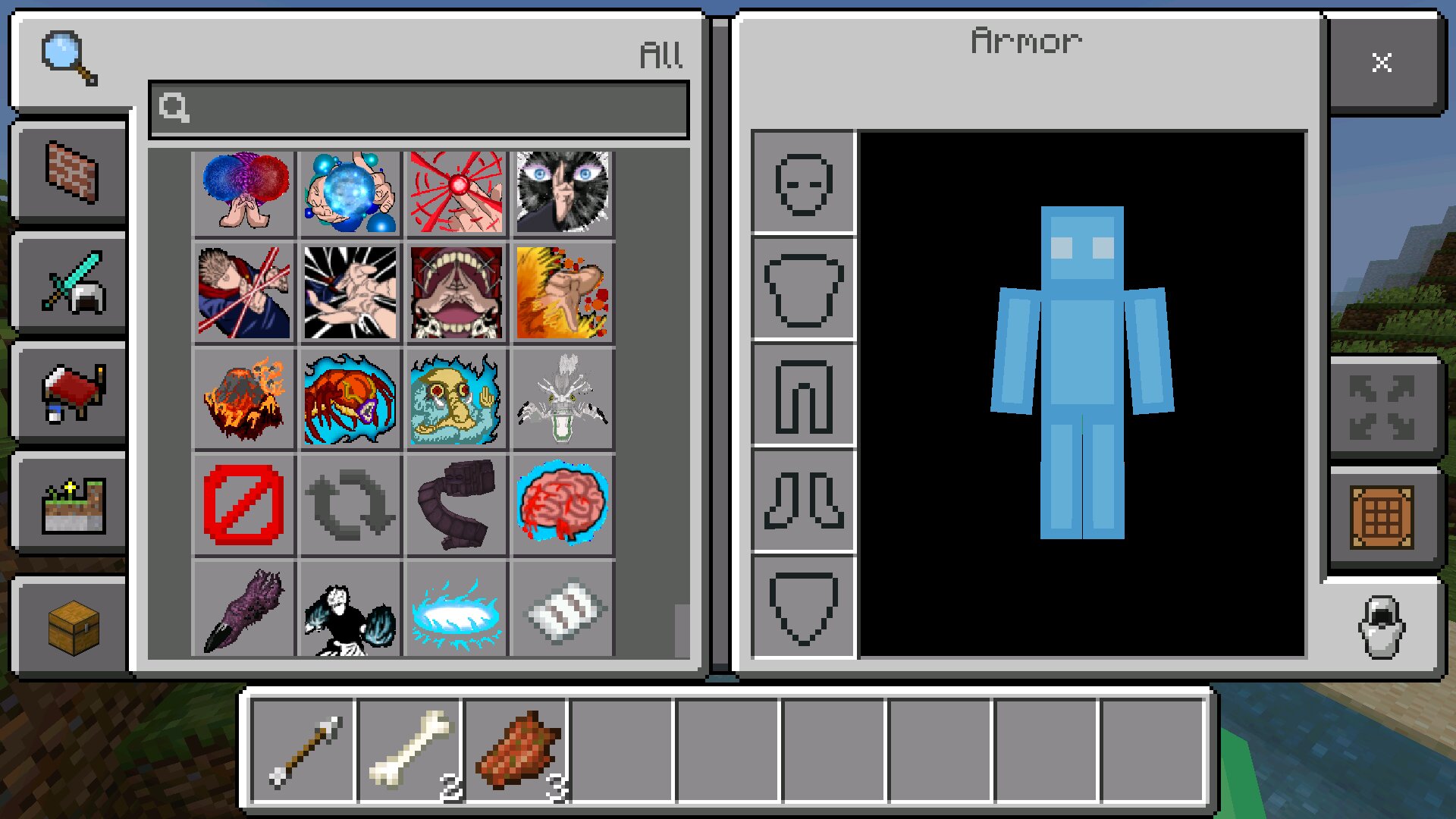 Инвентарь из мода на магическую битву в Майнкрафт ПЕ