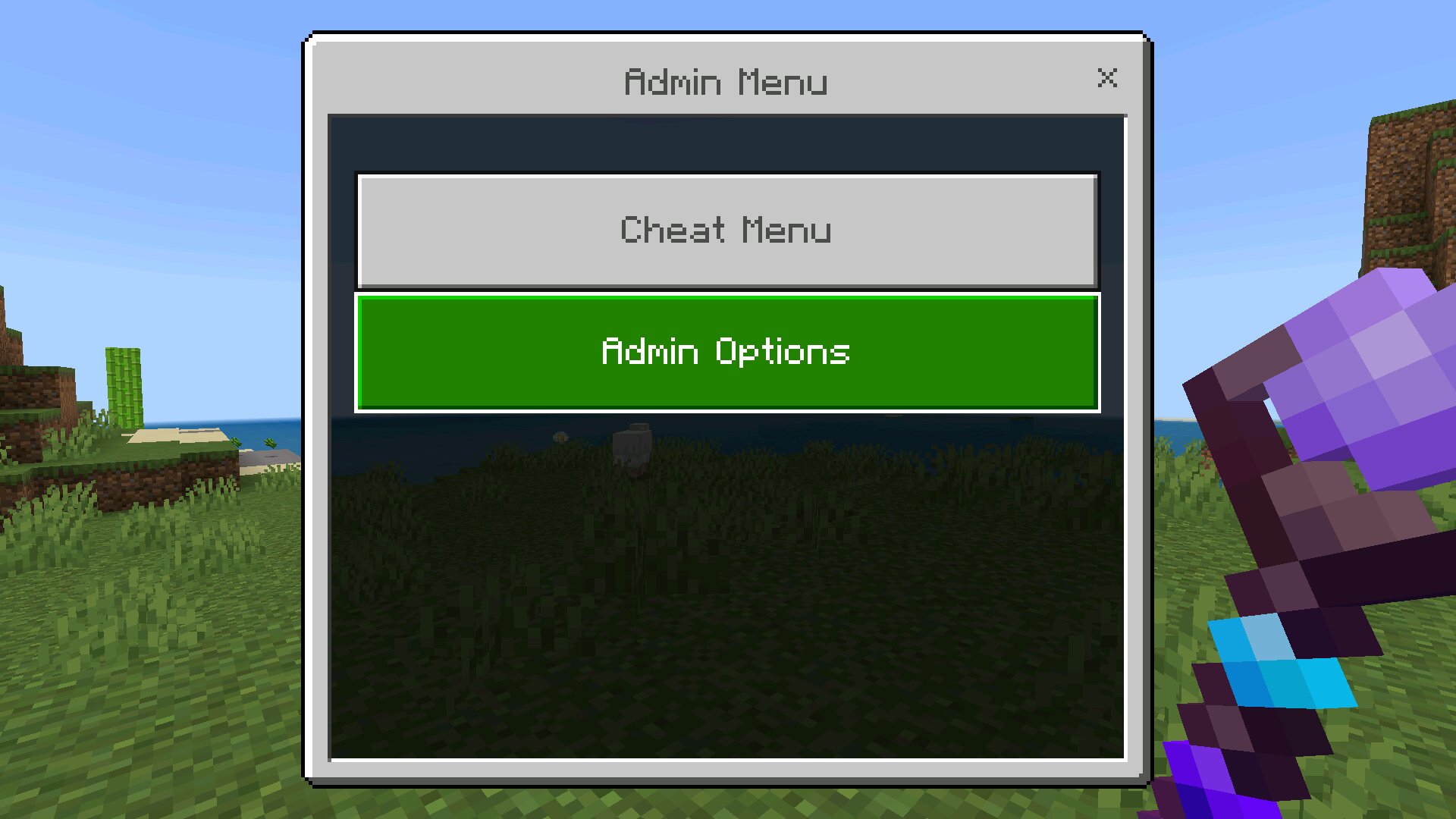 Опции из чита на творческий режим в Майнкрафт ПЕ