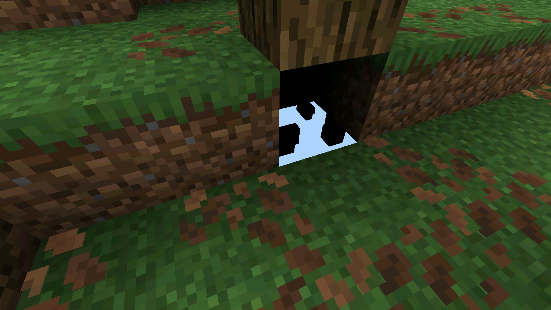 Под деревом из чита икс рей в Майнкрафт ПЕ