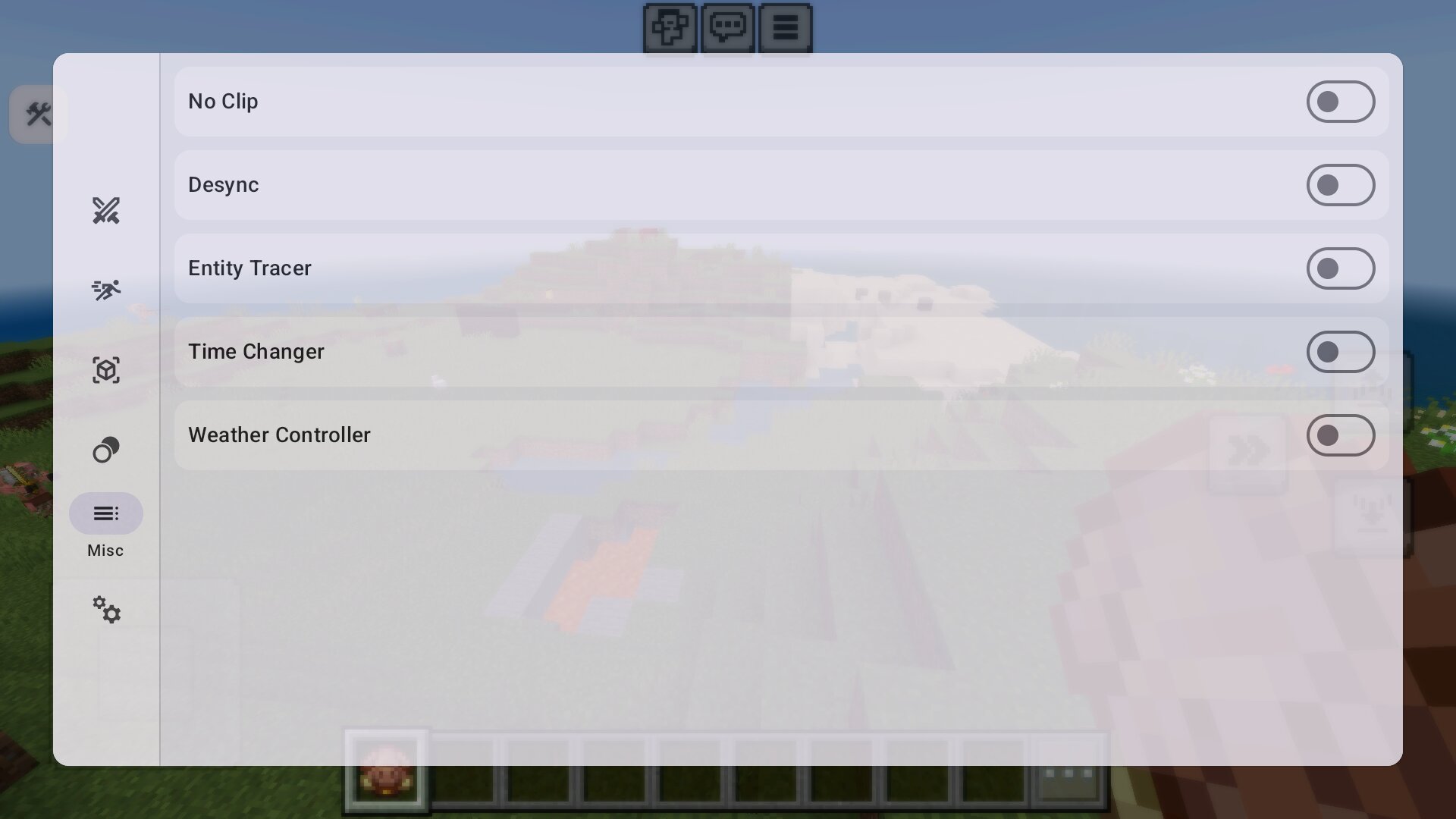 Разное из клиента на визуал в Майнкрафт ПЕ