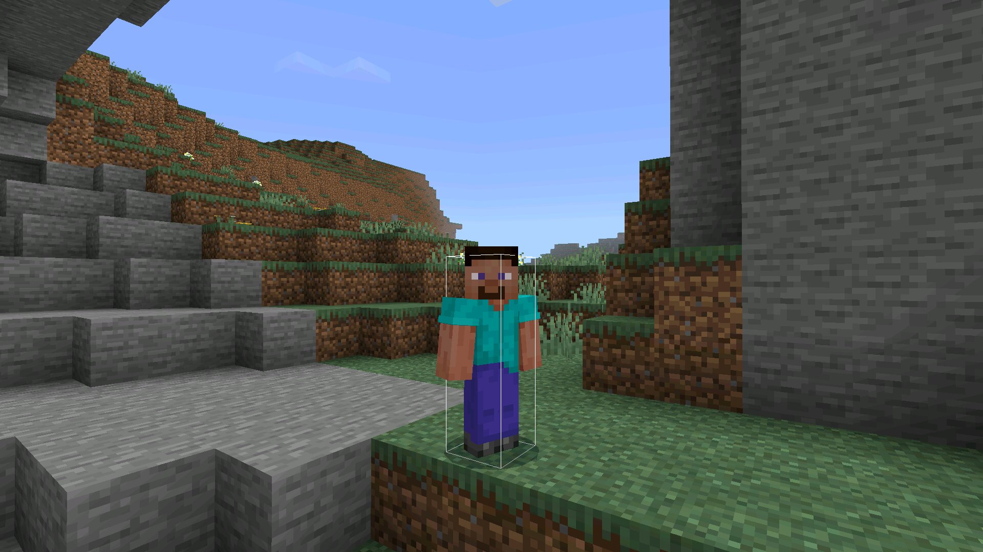 Стив из чита на хитбоксы в Майнкрафт ПЕ