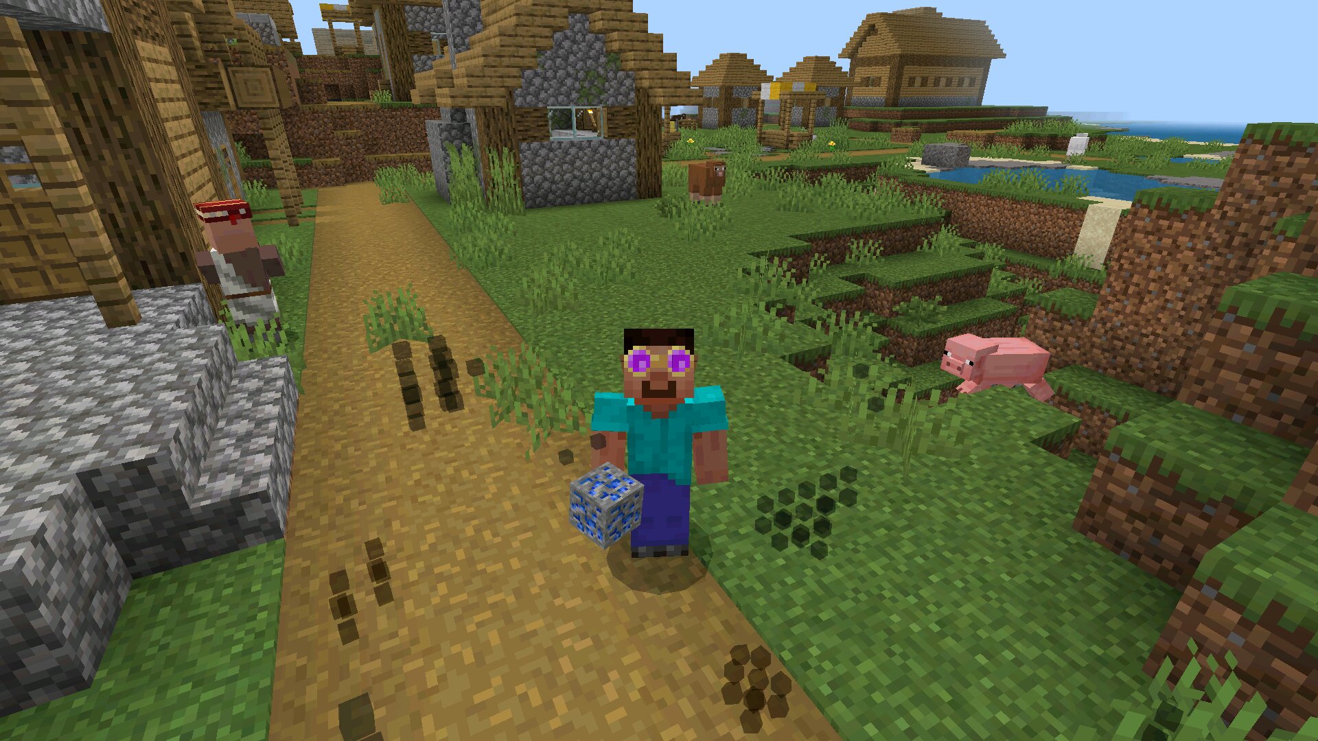 Стив из чита на ресурсы в Майнкрафт ПЕ