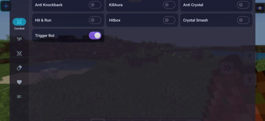 Скачать чит на аим в Майнкрафт ПЕ