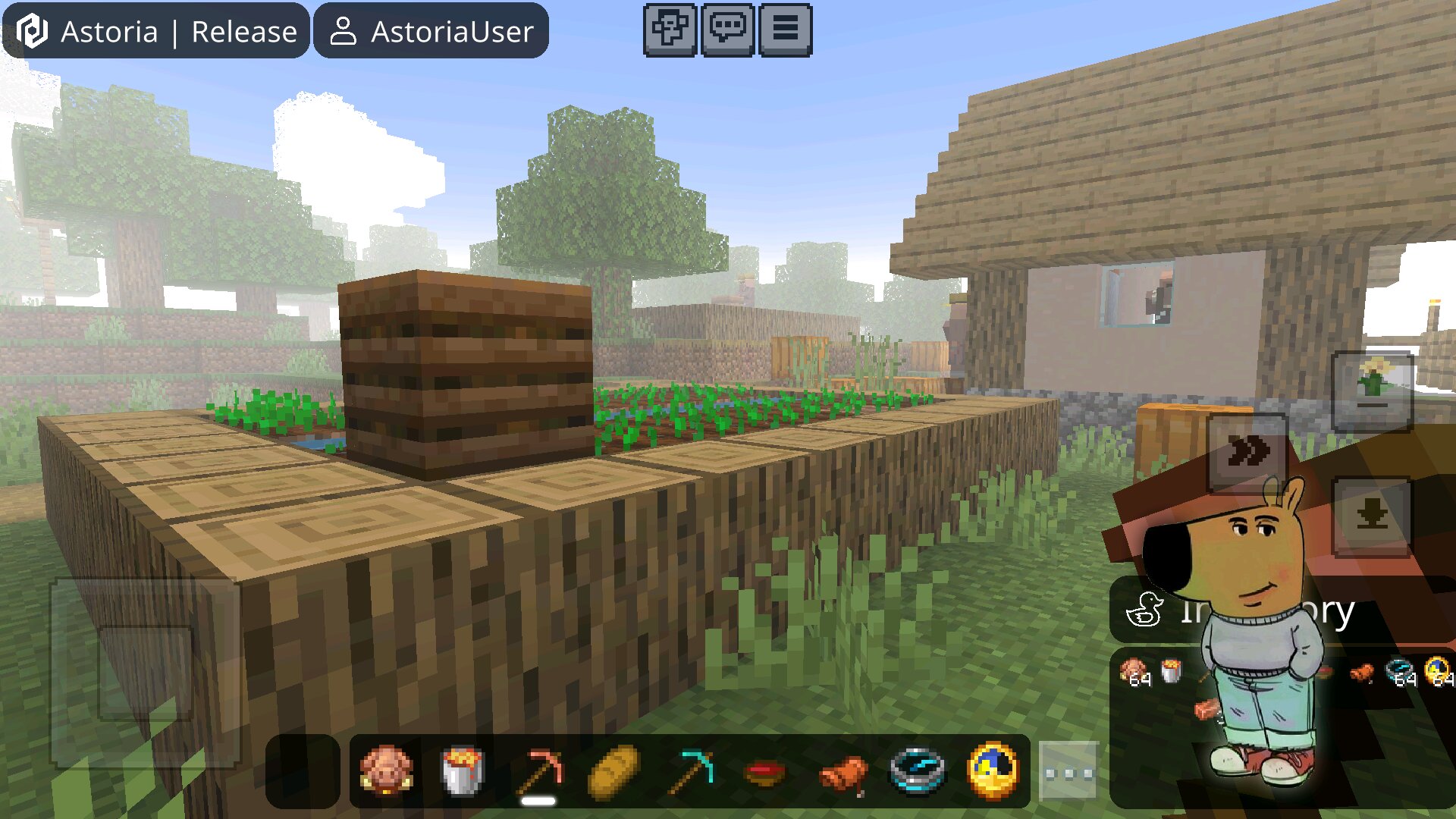 Вид от первого лица из клиента Астория в Minecraft PE Вид от первого лица из клиента Астория в Майнкрафт ПЕ