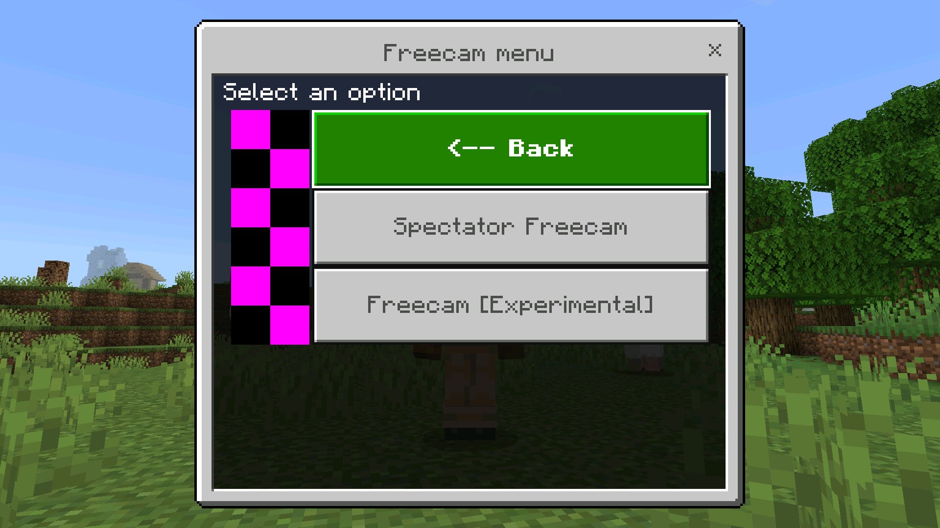 Камера из читов админа в Майнкрафт ПЕ