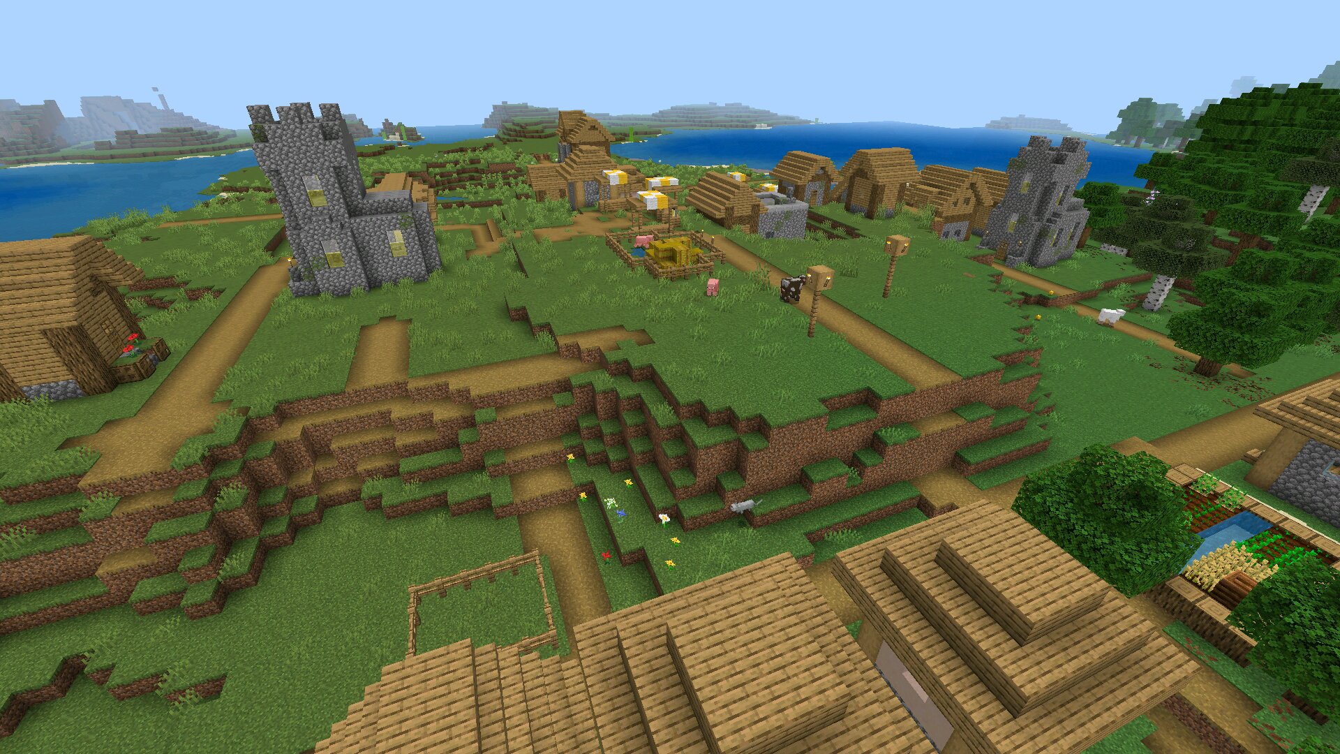 Деревня из мода AI Assistant для Minecraft Деревня из мода AI Assistant для Майнкрафт