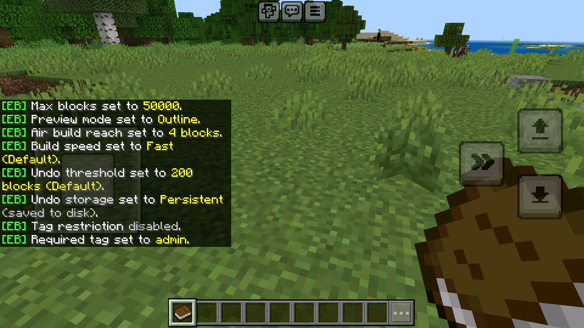 Настройки из Мода Effortless Building для Майнкрафт ПЕ Настройки из Мода Effortless Building для Minecraft PE