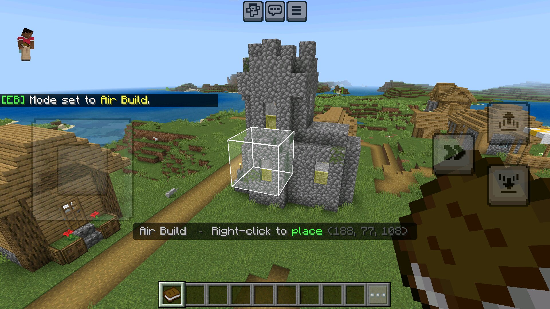 Установка блоков из Мода Effortless Building для Майнкрафт ПЕ Установка блоков из Мода Effortless Building для Minecraft PE