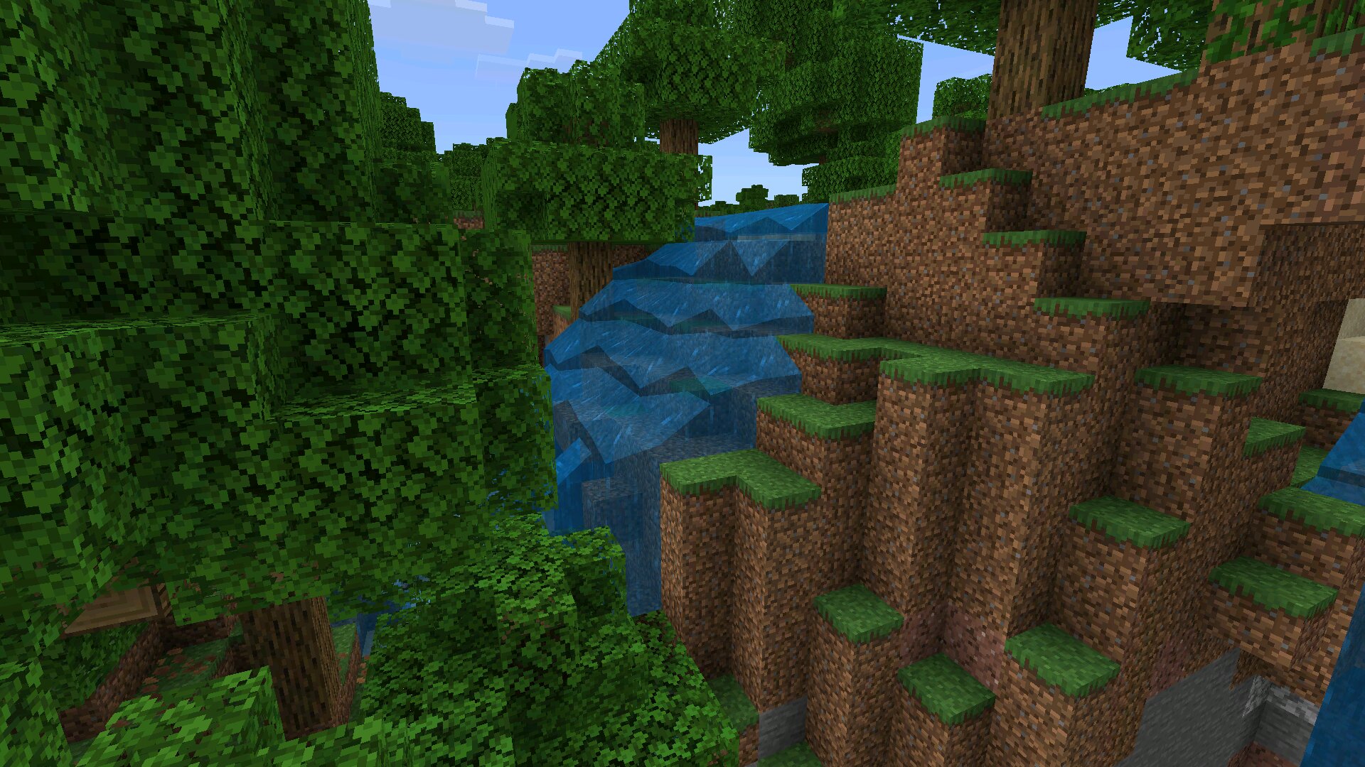 Водопад из мода AI Assistant для Minecraft Водопад из мода AI Assistant для Майнкрафт