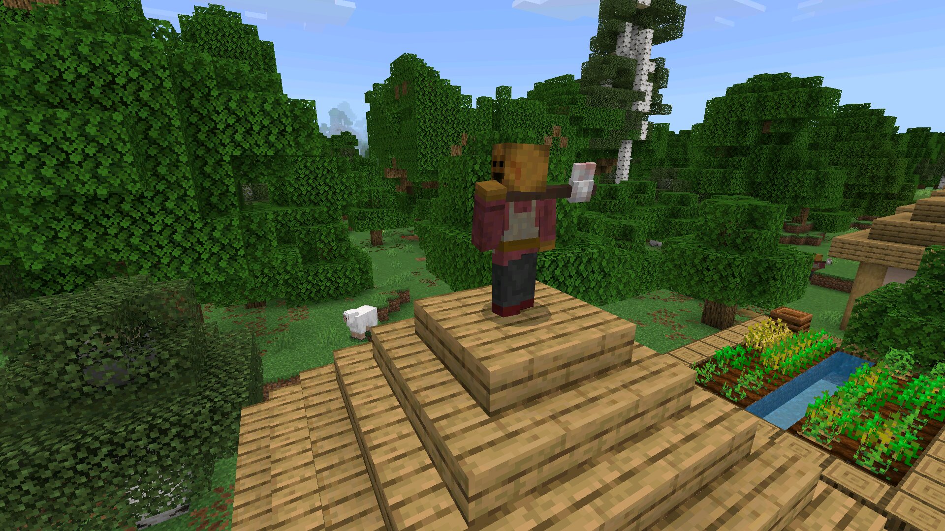 На крыше из мода на Психопата для Майнкрафт ПЕ