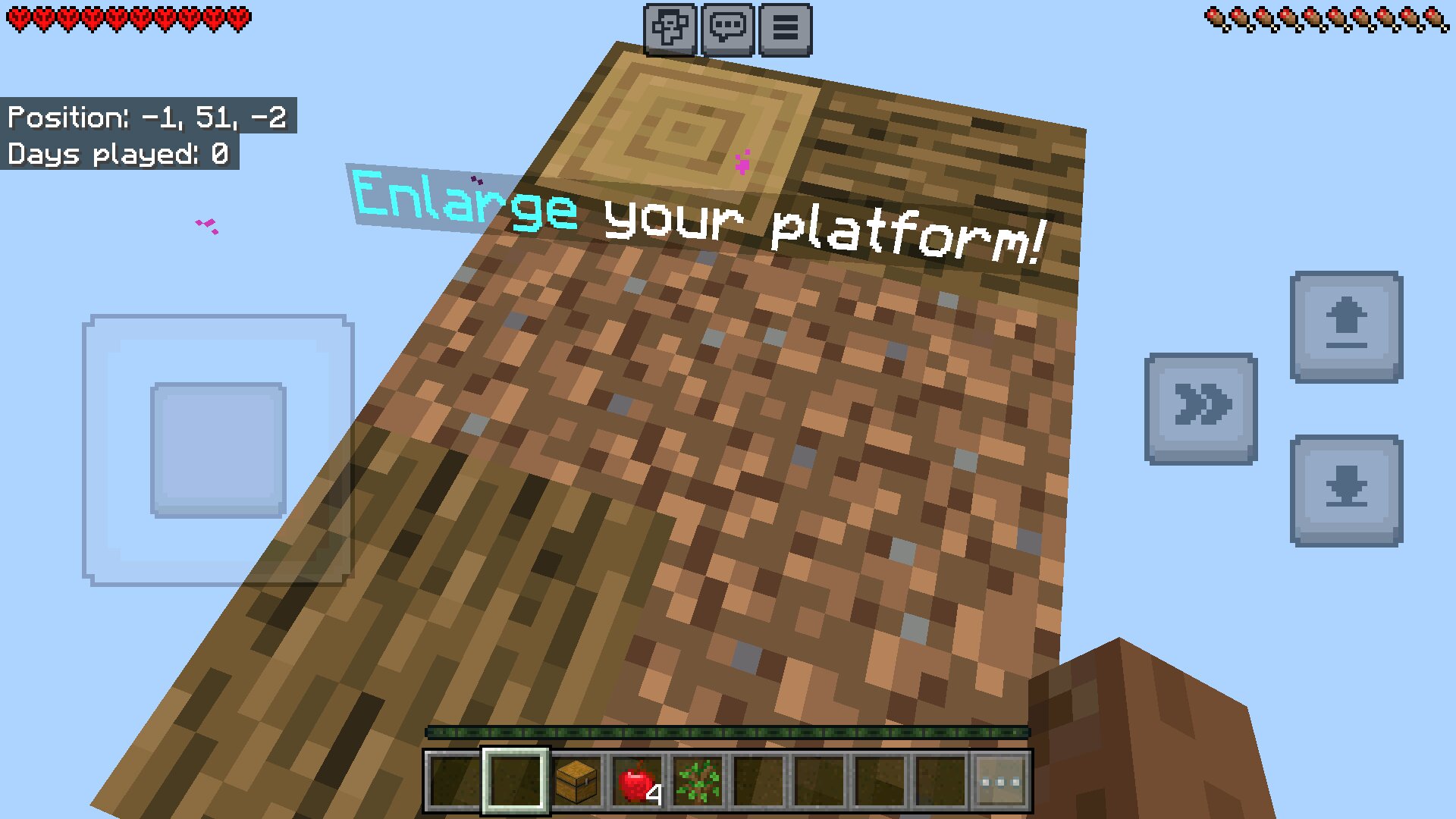 Платформа из карты на 1 блок хардкор для Minecraft PE Платформа из карты на 1 блок хардкор для Майнкрафт ПЕ