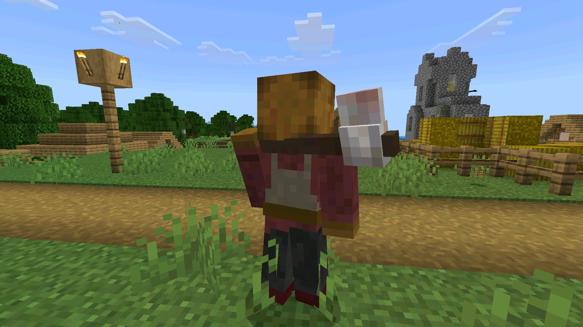 Топор из мода на Психопата для Майнкрафт ПЕ