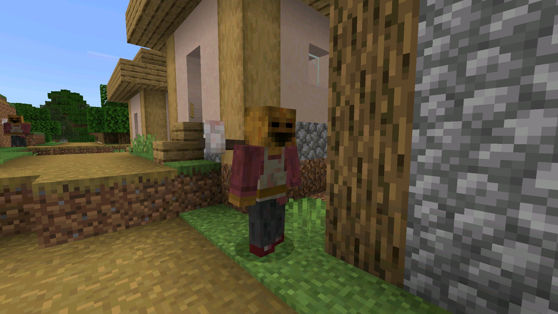 Возле дома из мода на Психопата для Майнкрафт ПЕ
