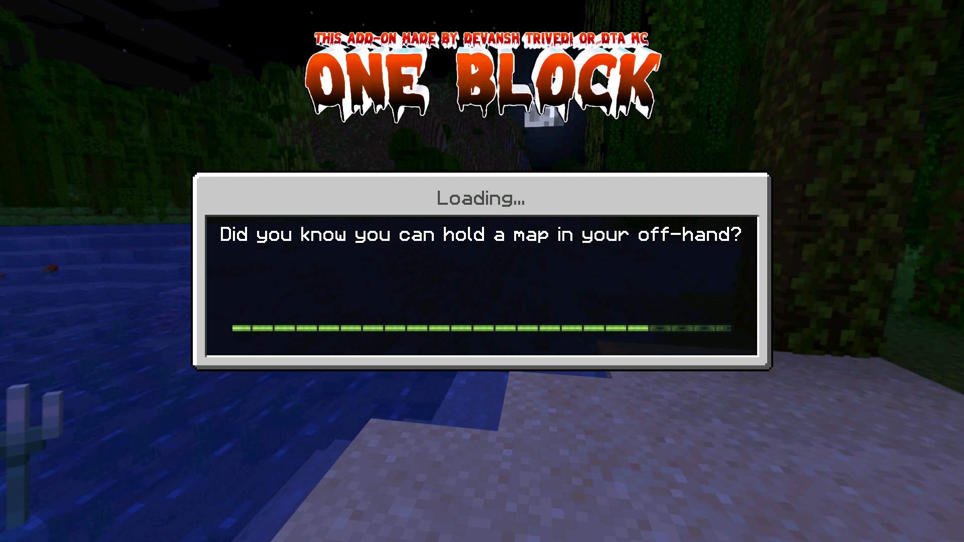 Загрузка из карты на 1 блок хардкор для Minecraft PE Загрузка из карты на 1 блок хардкор для Майнкрафт ПЕ