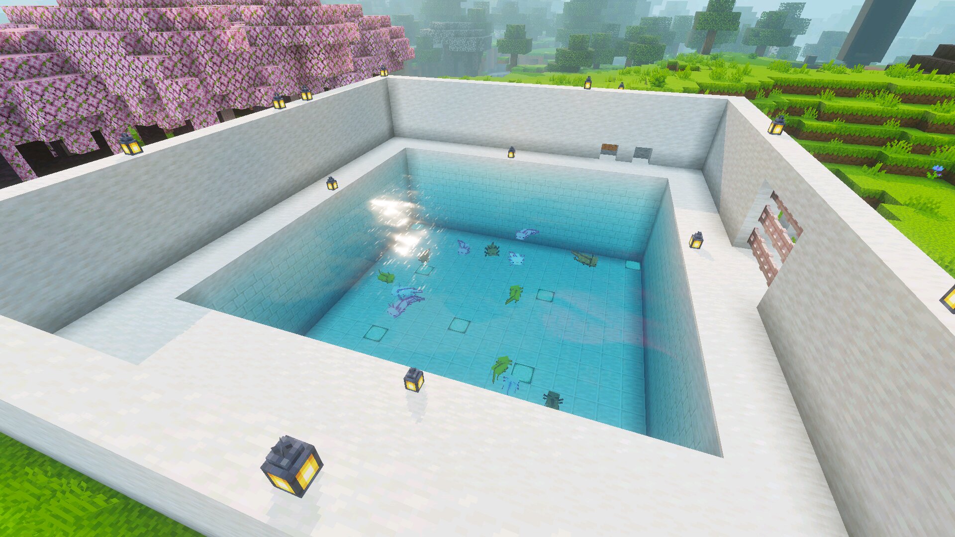 Бассейн из Карты Современного дома для Minecraft Bedrock Бассейн из Карты Современного дома для Майнкрафт Бедрок