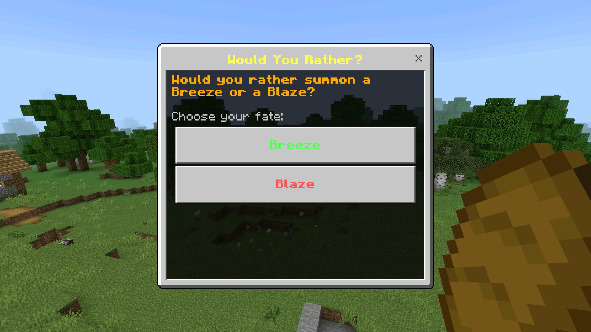 HUD из Мода Would You Rather на русском для Майнкрафт Бедрок